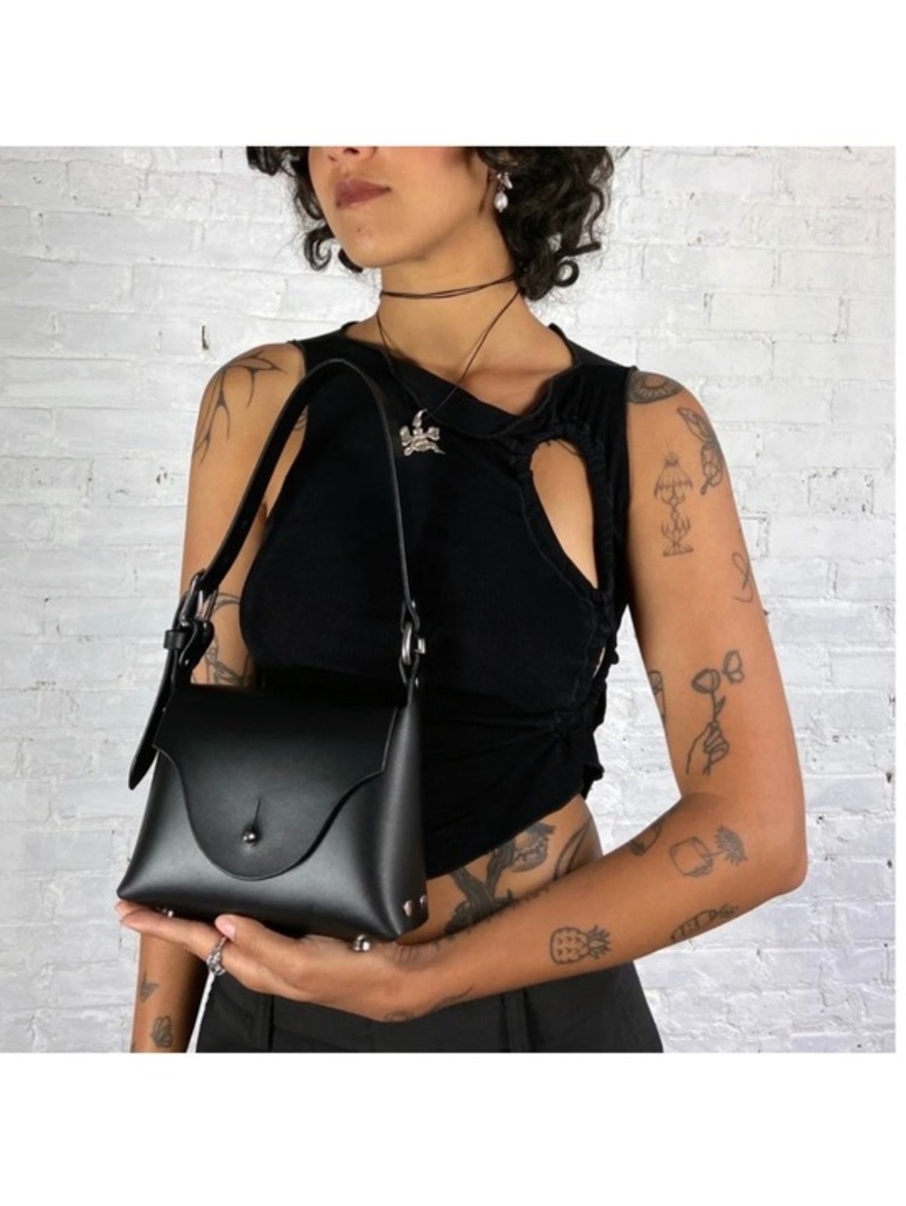 Naassene Leathers/Hunter Savoy Black Leather Lasso Bag
